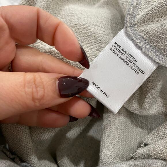 NWT Finders Keepers First Love Sequin Sweat Shorts Large Silver Lounge Glam - Picture 10 of 11